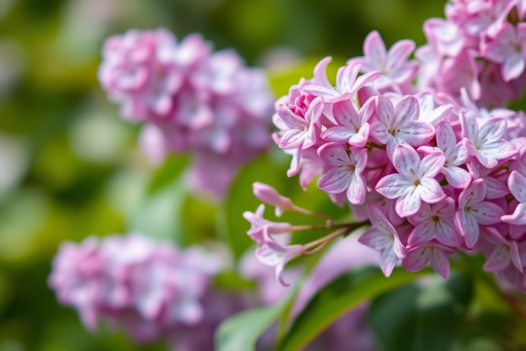 a close-up shot of lilac flowers against a blurred background, soft focus, natural light, aperture f/2.8, shutter speed 1/250s, ISO 100, taken with a DSLR camera using a 50mm lens