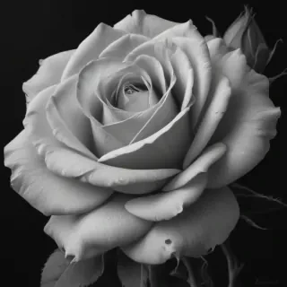 rose drawing black and white