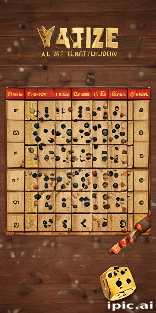 Traditional Board Game Featuring Dice and Wooden Pieces on a Rustic ...