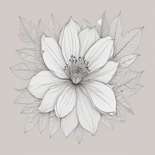floral line art