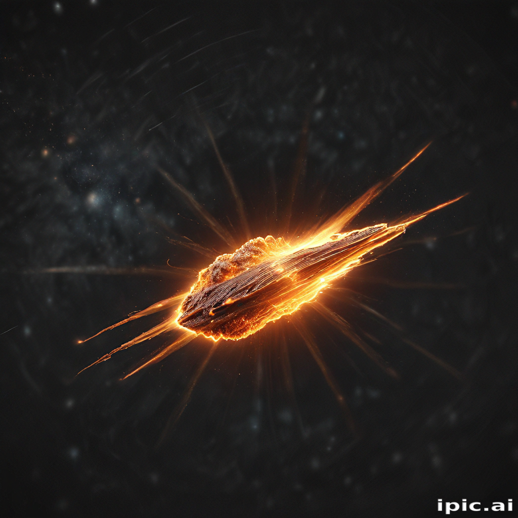 Fiery Meteor Surrounded by Cosmic Light in the Vast Universe