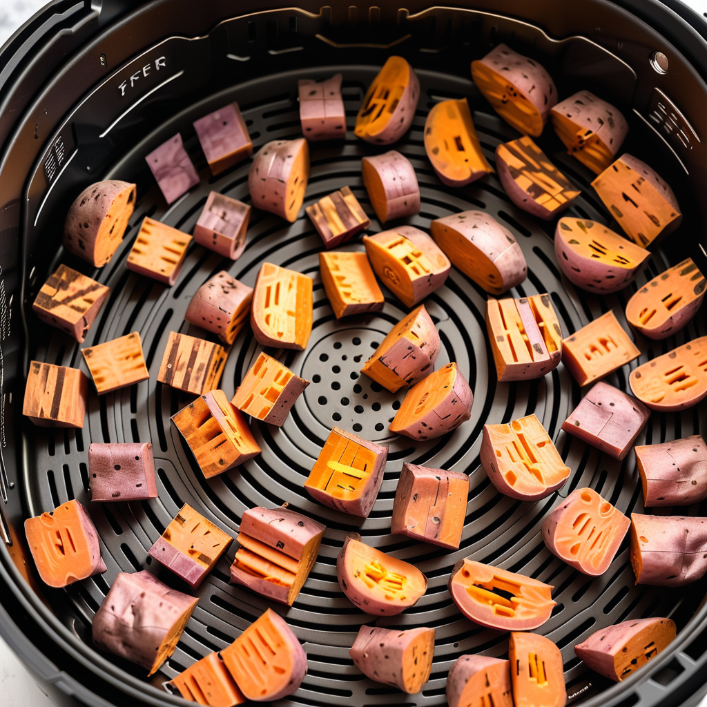 cubed sweet potatoes in air fryer