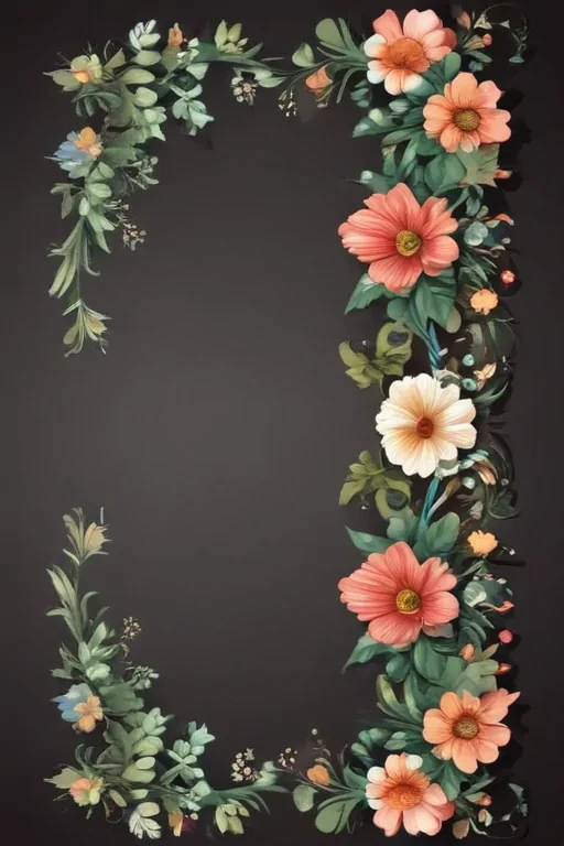 flowery border clipart