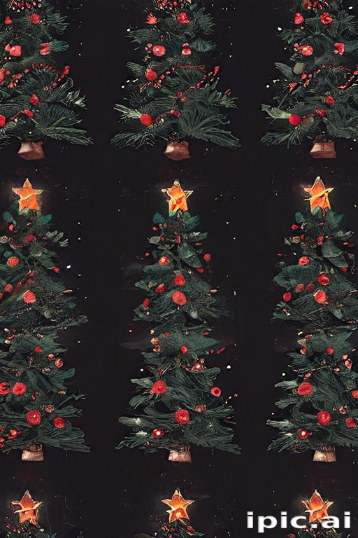 Festive Holiday Trees Adorned with Bright Ornaments and Twinkling Lights