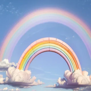 pastel coloured rainbow