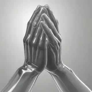 transparent praying hands