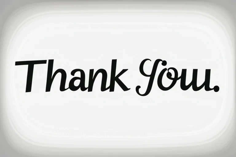 thank you in black and white