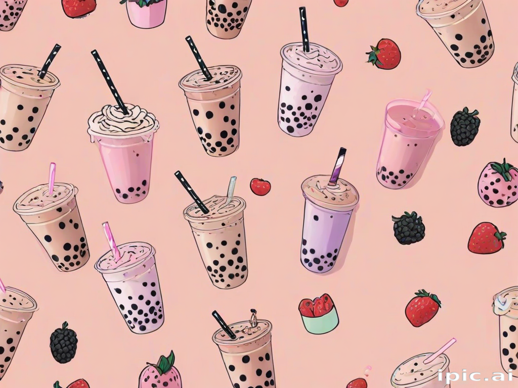 aesthetic boba tea background