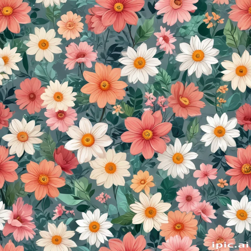 cartoon flowers transparent background