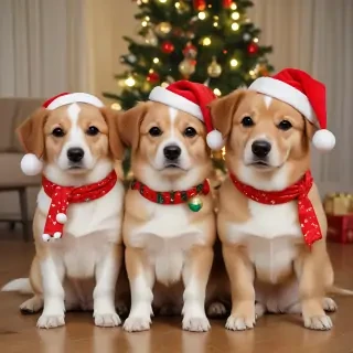 cute christmas dogs