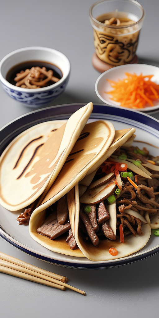 moo shu beef with pancakes