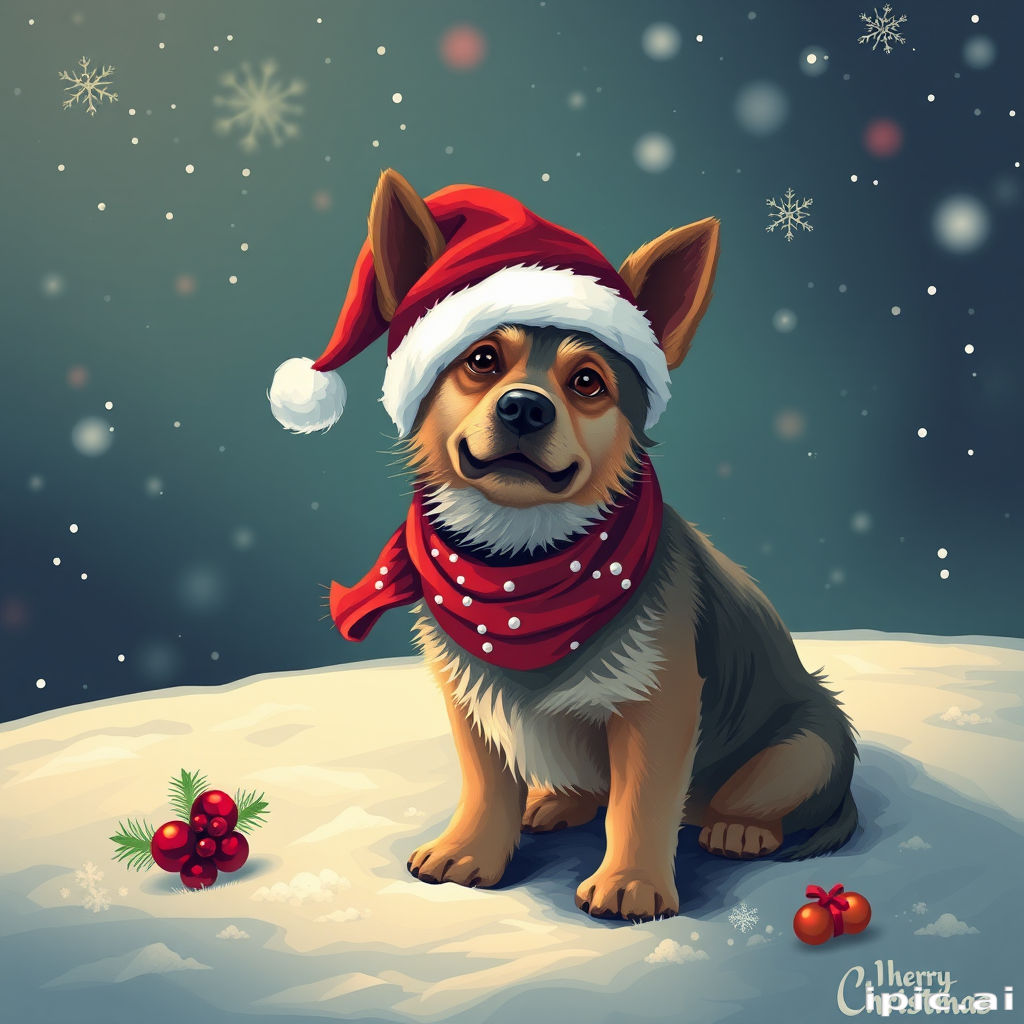 christmas dog wallpaper
