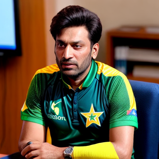 GTA Vice City gamer wearing a Pakistan team kit and cheering while playing on PS4