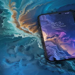 blue phone wallpaper