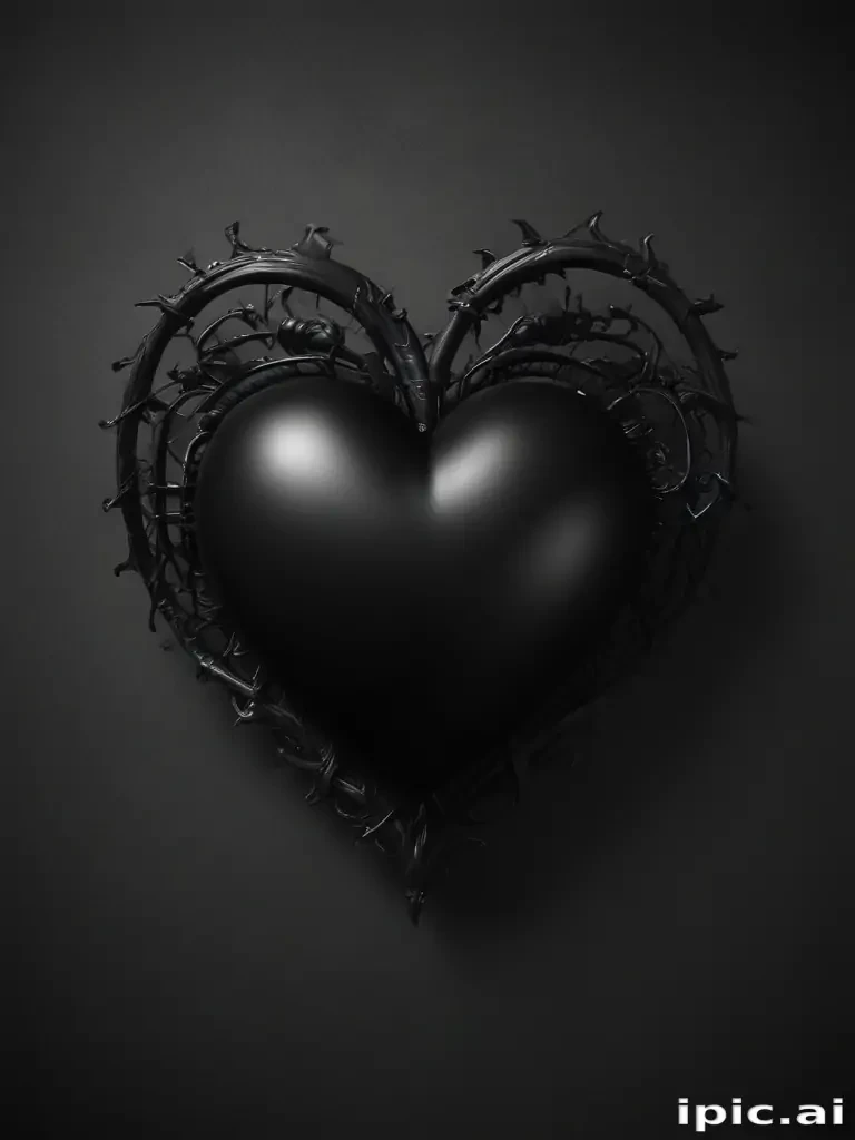 aesthetic black heart wallpaper
