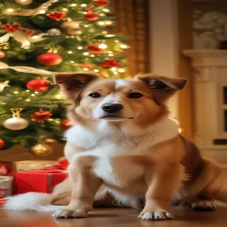 wallpaper christmas dog