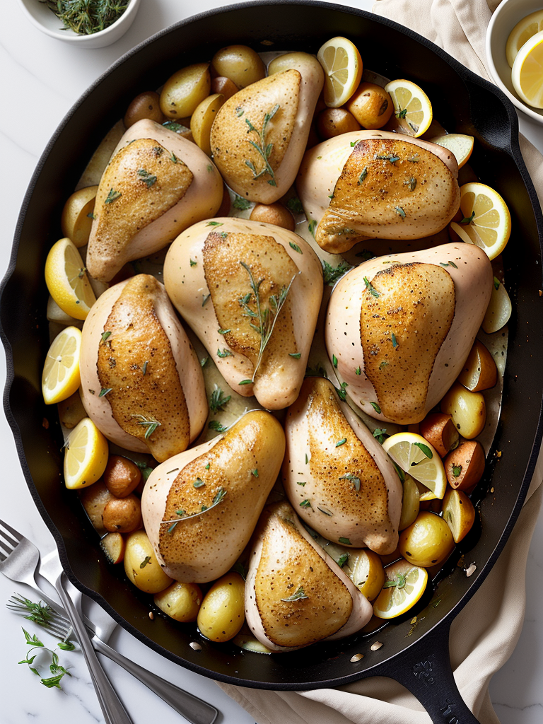 skillet lemon-herb chicken and potatoes