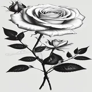 rose clip art black and white