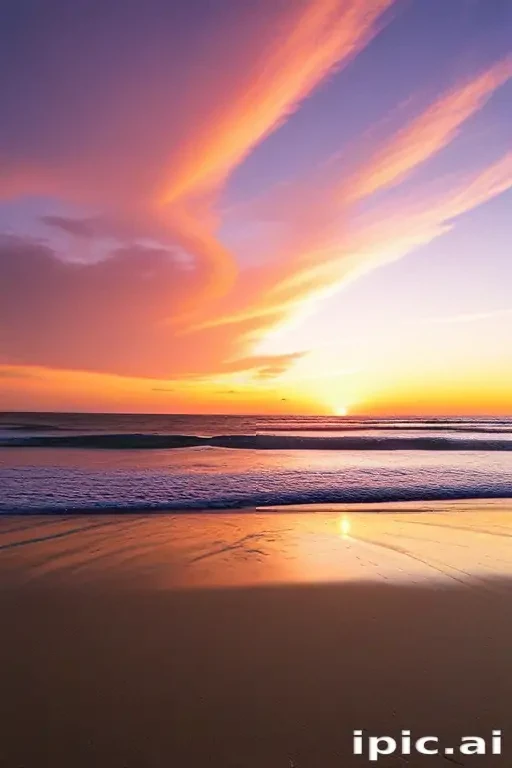 sun set on beach
