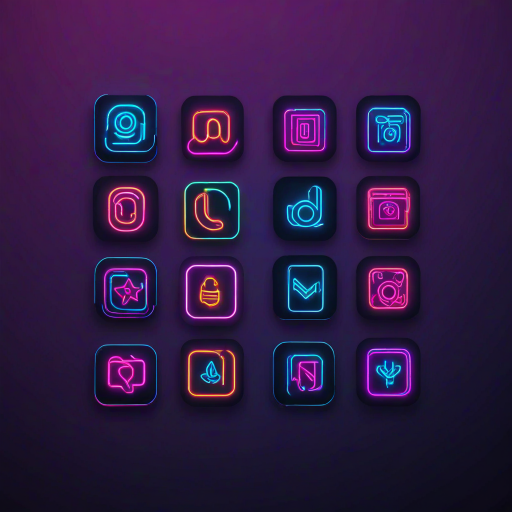 neon app icons