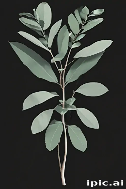 eucalyptus clipart black and white