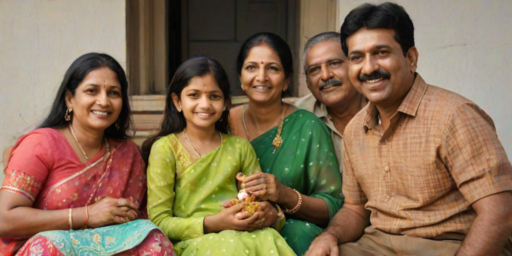 happy indian family