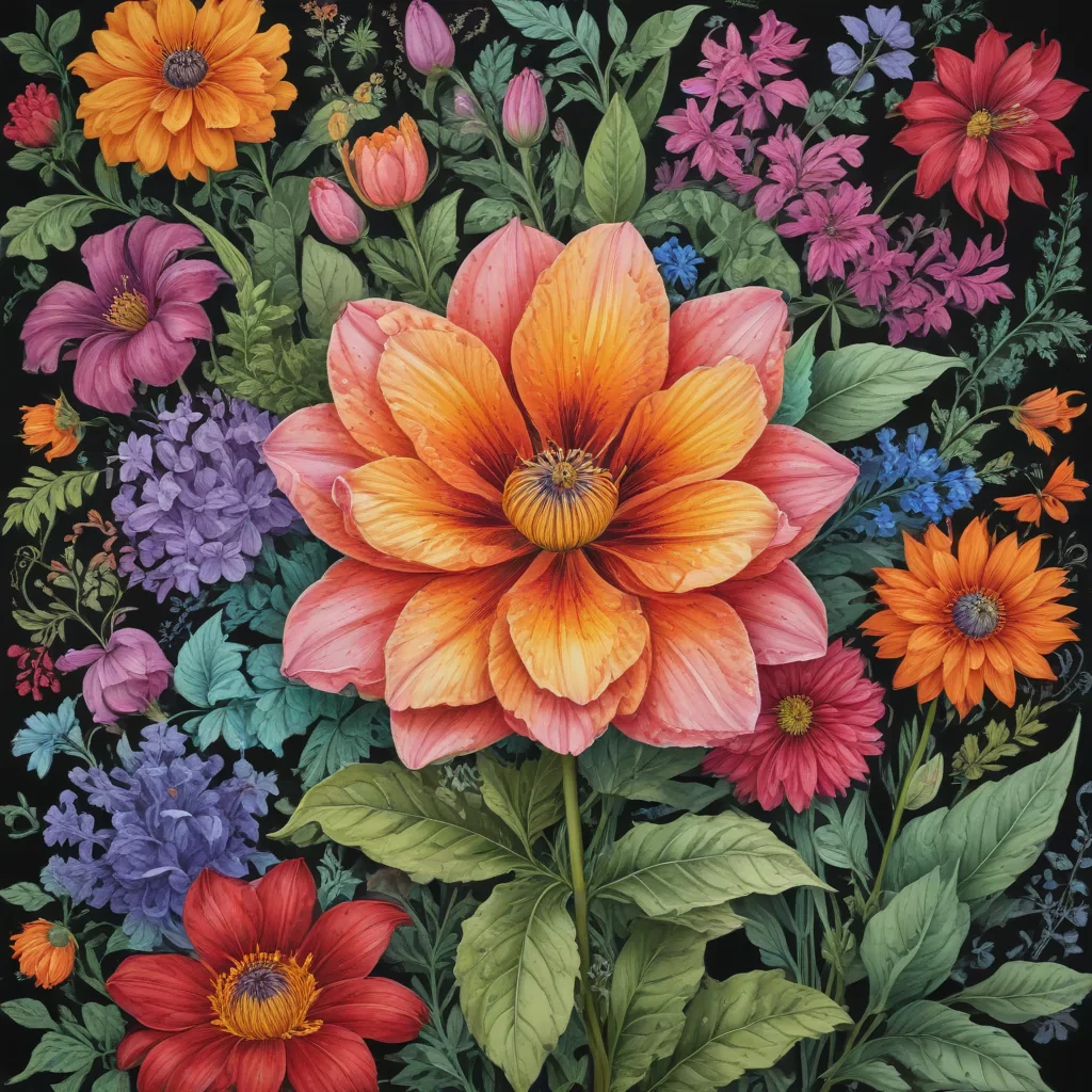 colourful flower drawing