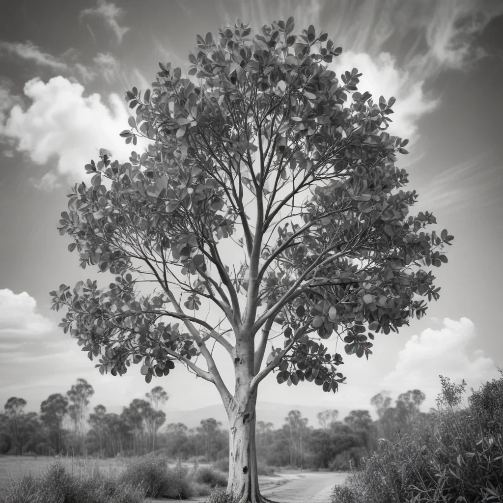 eucalyptus clipart black and white