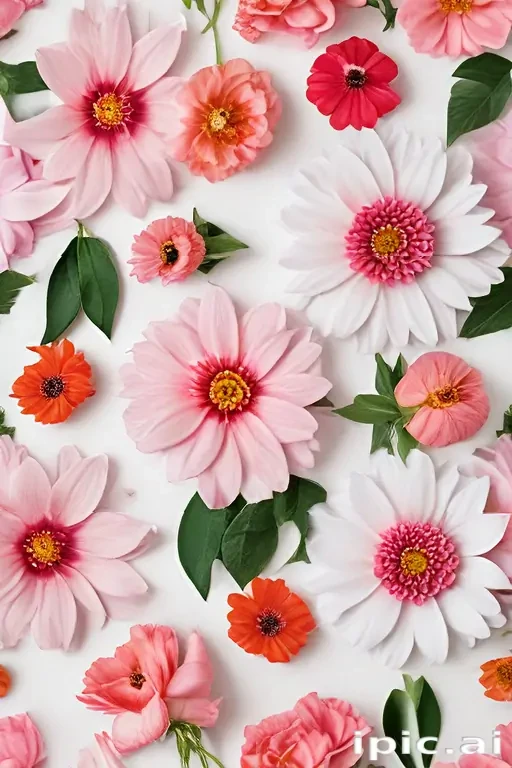 flowers with white background