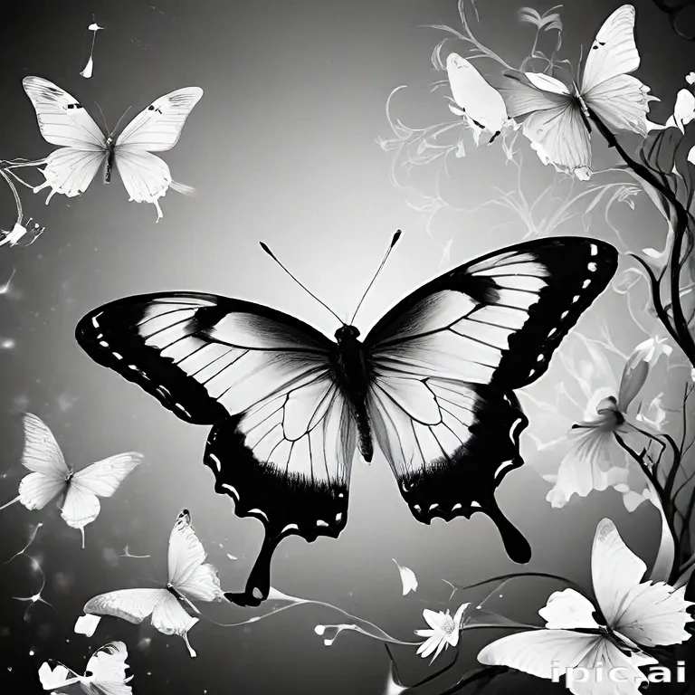black and white butterfly wallpaper