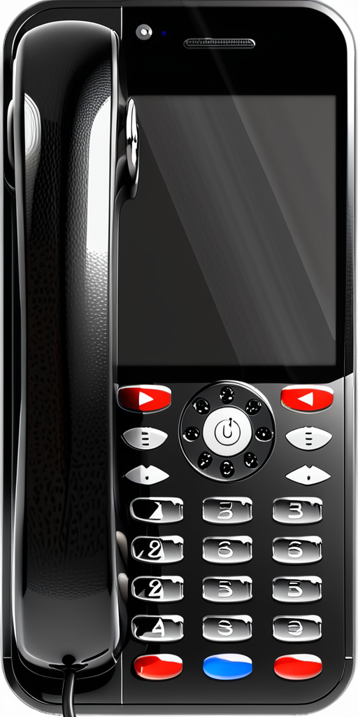 Numeric Phone Red A Classic Black Telephone with Numeric Keypad and Receiver Handset ...