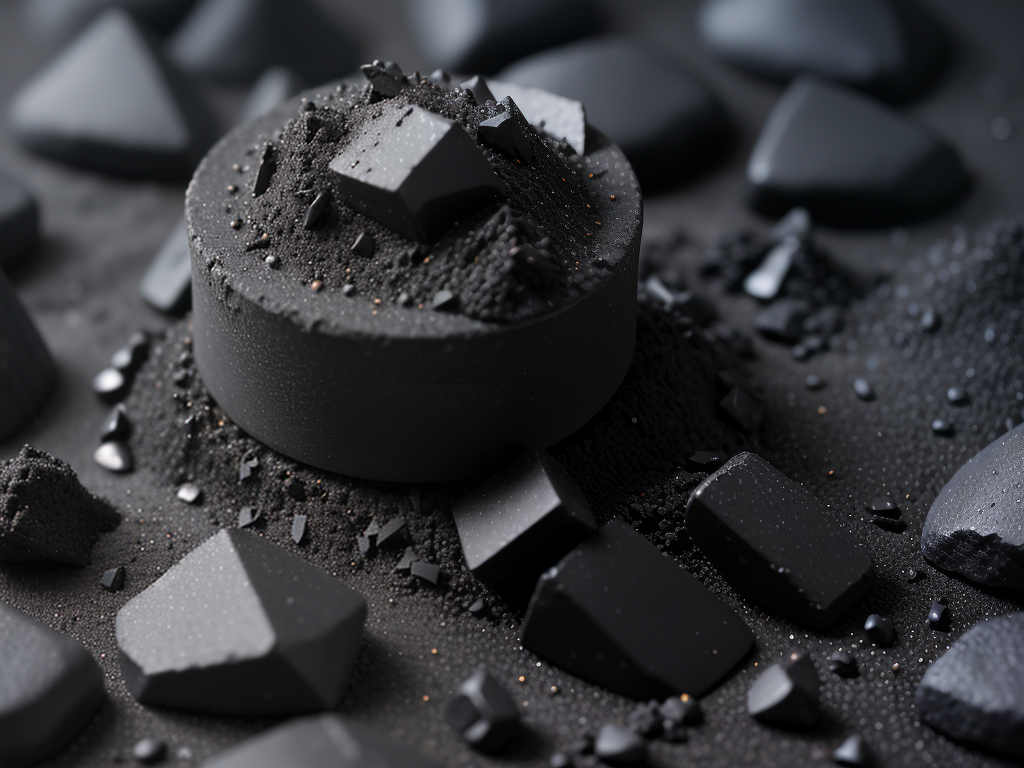 Abstract Composition of Various Black Geometric Shapes and Textures