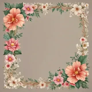 flowery border clipart
