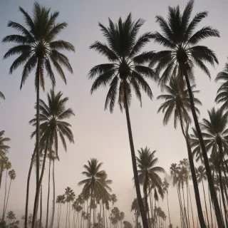 transparent palm trees