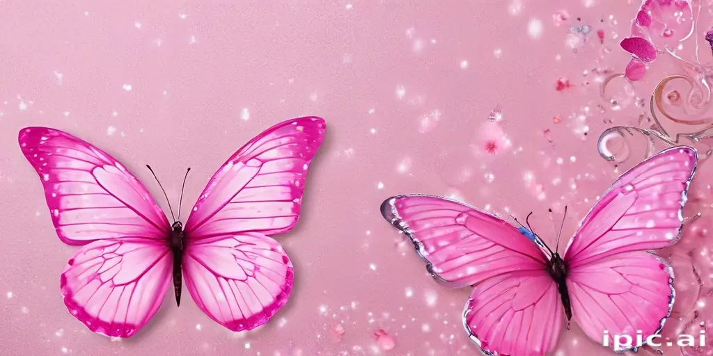 glitter pink butterfly wallpaper