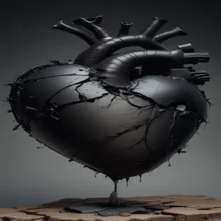 broken black heart
