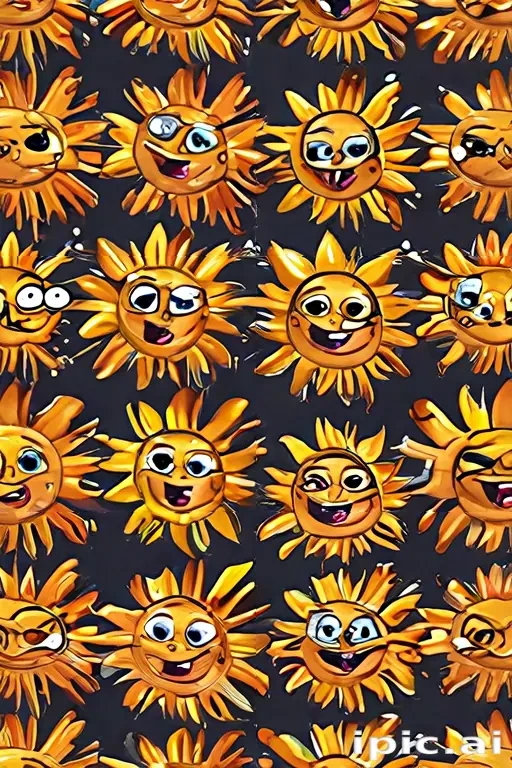 cartoon suns