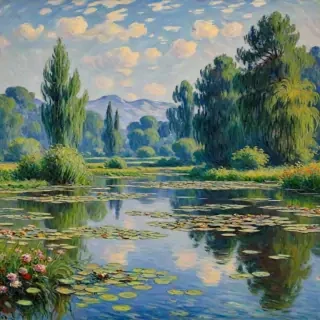 monet painting wallpaper