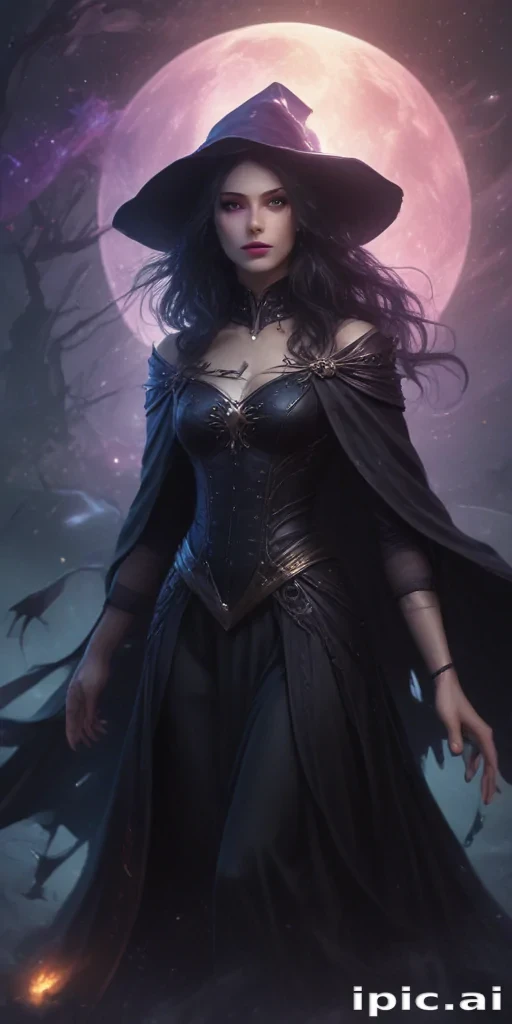 beautiful dark witch fantasy art