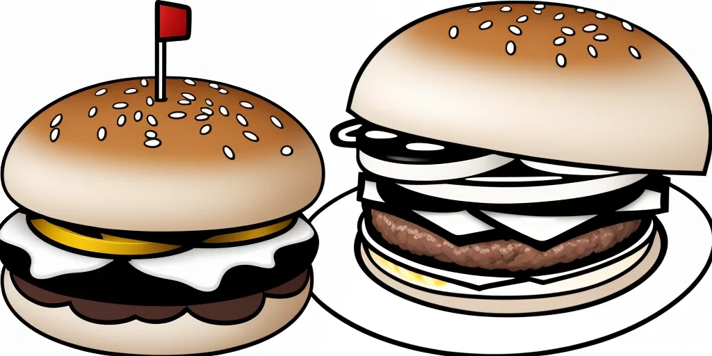 hamburger clipart black and white