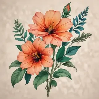 flower drawing with color