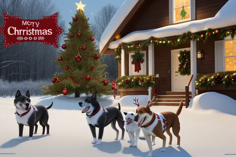 christmas wallpaper with dogs