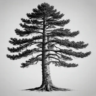 pine tree clip art black and white