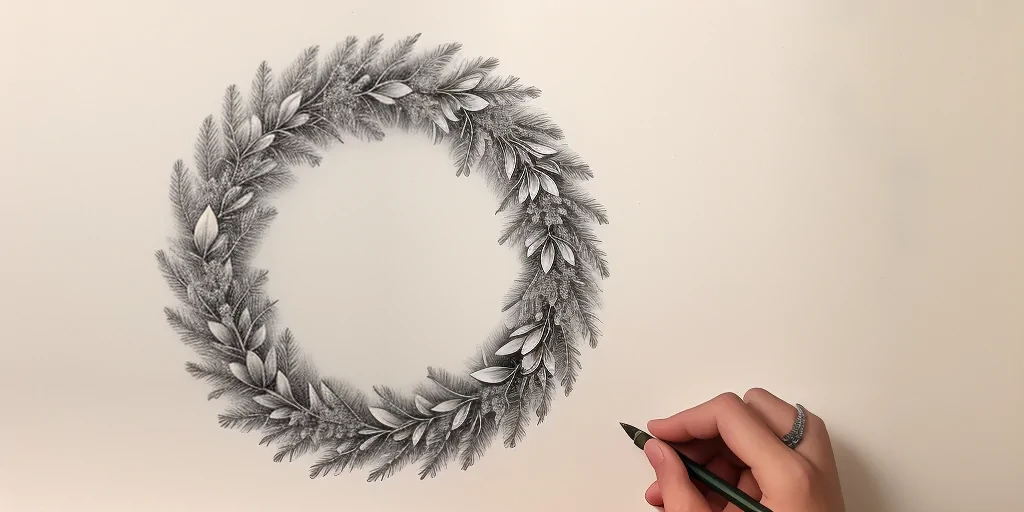 wreath drawing