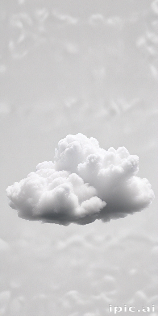 A Soft, Fluffy Cloud Floating Gracefully Against a Light Gray Sky.