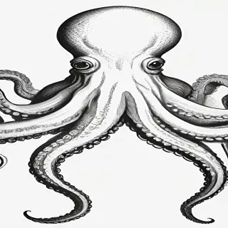 octopus clip art black and white