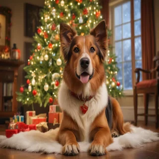 christmas dog background