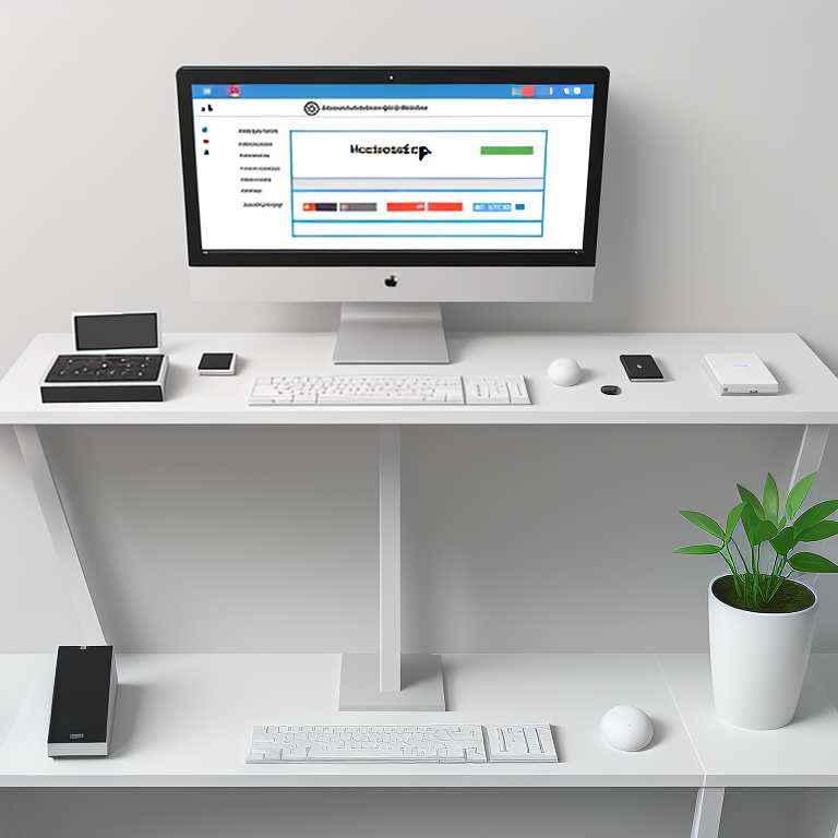 A Modern Workspace Featuring a Sleek Computer and Minimalist Accessories.
