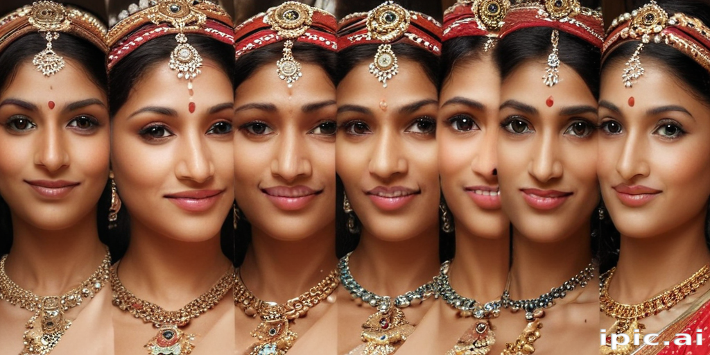Elegant Portraits of a Woman Adorned in Traditional Indian Jewelry Styles