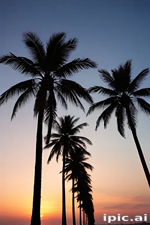 transparent palm trees
